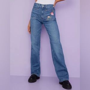 Ralph Lauren Floral Embroidered Flare Jeans